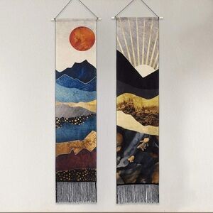 Rustic Mountain Sunset Landscape Decor/Wall Twin Wall/Dorm/Bedroom Vintage Art